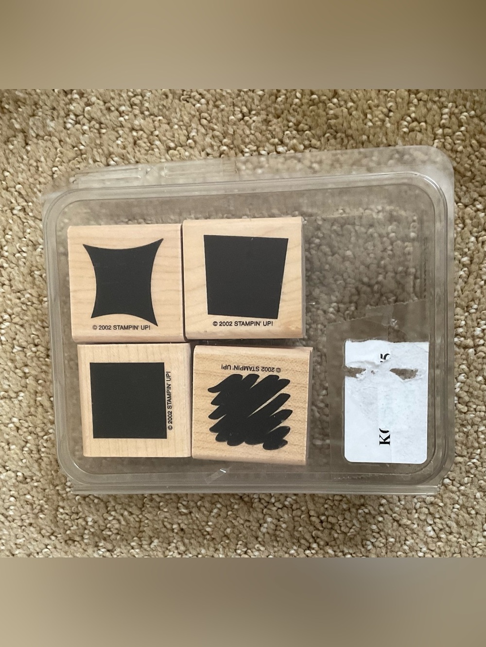 Stampin’ Up! Alpha Shadows Mounted Stamp Set 2002 Retired Set of 4